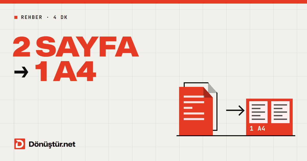 PDF'te 2 Sayfayı Tek Sayfaya Sığdırma: Ders Notu ve Slayt